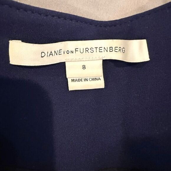 Diane Von Furstenberg Alberta Jacket Navy Multicolor Tweed Size 8 - Picture 7 of 14